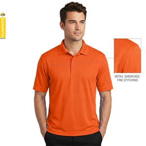 SAMAVIA Men's <b>Orange</b> Short Sleeve <b>Polo</b> Shirt Breathable Pique Knitted Casual Solid Color Regular Fit RTP Manufacturer - Product Image 4