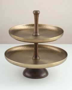 Premium Quality Modern Round Metal Serving <b>Stand</b> with Two Tiered <b>Plates</b> Handmade Vintage Style for Party Dishes - Product Image 5
