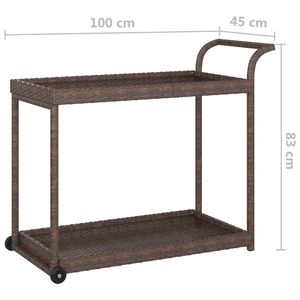 รถเข็นบาร์หวายโพลีสีน้ำตาล 39.4"x17.7"x32.7" เกาะครัวและรถเข็น - Product Image 6