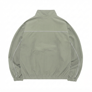 Ensemble de survêtement unisexe vert olive, fermeture éclair intégrale, col personnalisé, tricot léger en polyester, style sportif, poches latérales, vêtements de printemps - Product Image 5