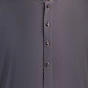 Slate Grey Contemporary Shalwar Kameez Premium Blend Lightweight Easy Care Refined Style <b>Pakistani</b> Men's Shalwar Kameez - Product Image 4