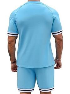 ROYAL SPORTS Mens Summer Streetwear Fitness <b>Set</b> O Neck T-Shirts Short <b>Set</b> Breathable Cotton Spandex Gym Workout Fit <b>Twins</b> <b>Sets</b> - Product Image 5