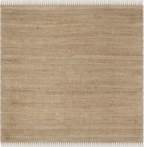 Handwoven Natural Jute Solid Color Flat Pile <b>Rug</b> with Fringe Eco-Friendly <b>Boho</b> Area Carpet - Product Image 5