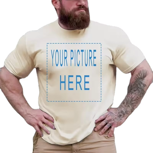 Custom Men's Eco-Friendly 100% Cotton Quick-Dry Sports T-Shirt Breathable Moisture-Wicking Fabric Customizable Design Areas - Product Image 1