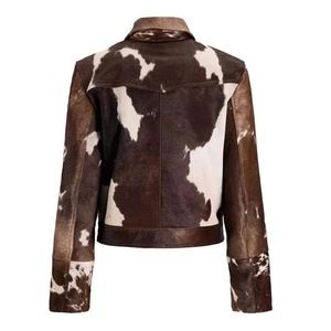 Veste matelassée en cuir de vachette véritable pour femme, mode hiver, coupe ajustée, vêtement d'extérieur standard, rembourrée en coton, fabrication OEM - Product Image 2