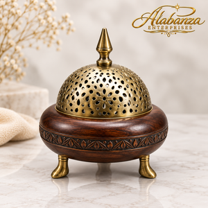 Quemador de Incienso de Madera de Lujo con Recipiente Interior de Acero Inoxidable, Ecológico, para Incienso Indio, Oud Árabe, Hogar, Hotel, Ramadán, Eid - Product Image 1