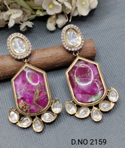 C-9 Fashion Chandelier Moissanite Mehandi Boucles d'oreilles SKU 2159 - Product Image 3