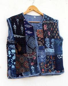 Nouveauté veste matelassée Kantha en coton faite à la main vestes de travail avec écusson manteaux veste matelassée Boho pour femmes - Product Image 2