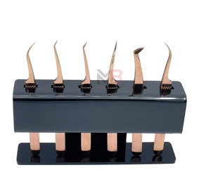 Pinzas aplicadoras de pestañas de colores, punta puntiaguda de acero inoxidable para aplicar pestañas postizas, herramientas de belleza - Product Image 1