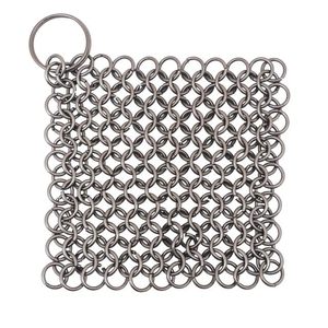 Best Quality Metal Chainmail Scrubber For Kitchen Cleaning <b>Cast</b> Iron Pots <b>Pans</b> Grill With Strong Interlocking Steel Rings - Product Image 2