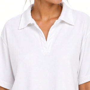 Ensemble décontracté deux pièces pour femme : Polo et short à manches courtes, tenue d'été en coton doux, ensemble assorti pour femme - Product Image 4