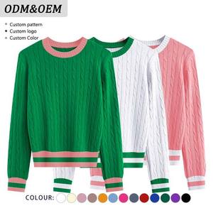 Suéter de Punto Cálido de Alta Calidad y Bajo Precio, Suéter Deportivo para Escuela Secundaria, Suéter Varsity con Rayas y Cuello Redondo para Hombre - Product Image 5