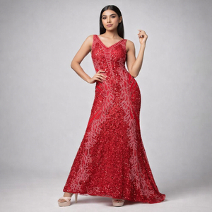 Robe de soirée de luxe au design exceptionnel pour femmes |   Robe de soirée longue de créateur pour mariage et événements de gala - Product Image 2