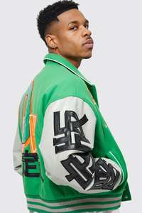 แจ็กเก็ตเลตเตอร์แมนสำหรับทั้งชายและหญิงแจ็กเก็ตกลางแจ้งผ้าขนแกะสำหรับใส่ได้ทั้งชายและหญิง - Product Image 3