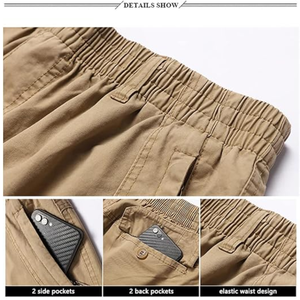 <b>Men</b>’s Cargo Jogger Pants, <b>Elastic</b> Waist Casual Long <b>Trousers</b>, Lightweight Utility Sweatpants for Everyday and Outdoor Wear - Product Image 6