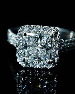 925 Sterling Silver Moissanite Engagement <b>Ring</b> Halo Prong Set Wedding Band for Women Anniversary Jewelry - Product Image 1