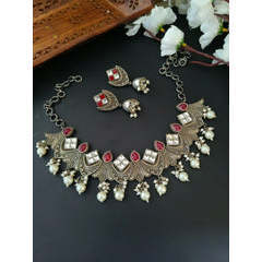 Brass Gold Tone <b>Fashion</b> <b>Necklace</b> Set Medium Design - Product Image 3