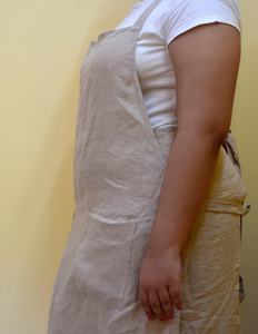 Delantal de cintura sin mangas de color natural de lino 100% - Product Image 3