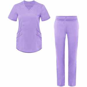 Conjunto de Pantalones Deportivos y Top, Uniforme Médico Profesional, Uniforme de Enfermería, Tejido de Punto Cómodo, Unisex - Product Image 1