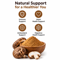 Poudre d'extrait de champignon Shiitake Lentinus Edodes en vrac, 10 % de polysaccharides de haute qualité, marque privée Qidan