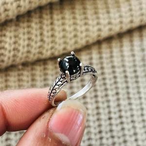 Vintage <b>Black</b> Onyx Brass <b>Ring</b> Silver Plated Tribal Wholesale <b>Ring</b> <b>Women</b> - Product Image 2