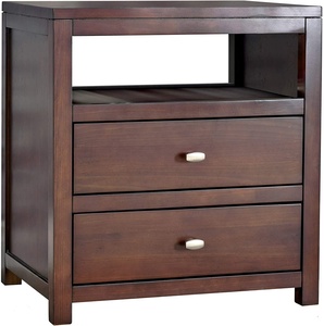 Wood Cascara <b>Trunk</b> Style Nightstand in <b>Coffee</b> Color for Bedroom and Living Room Furniture by P.D.T Modern Vietnamese Pine - Product Image 4