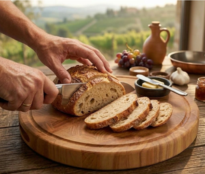Planche à découper en bois massif à grain rond épais, bloc de boucher, plateau de service pour charcuterie, fabriqué au Vietnam - Product Image 3