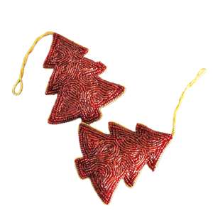 Adorno Navideño Rojo con Cuentas, Decoración Festiva, Regalo Artesanal para el Hogar, Adorno Colgante Hecho a Mano para Árbol de Navidad - Product Image 4