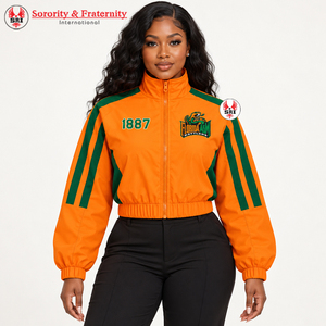 Chaqueta Corta Deportiva Bordada para Mujer, Ropa Universitaria de la Universidad Agrónoma y Mecánica de Florida (HBCU), Venta al Por Mayor |   Ropa de HBCU FAMU - Product Image 3