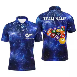 Camiseta de billar sublimable al por mayor, camisa de snooker personalizada, ropa deportiva para hombre, polos de billar 100% poliéster - Product Image 2