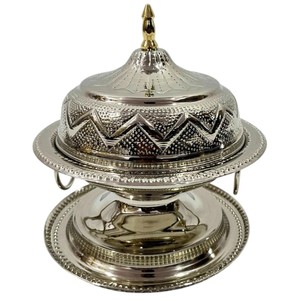 Handmade Arabic Date Bowl With Mosque Dome Luxury Plated Brass Khajoor <b>Pot</b> For Ramadan Eid Decor And Premium Wedding - Product Image 5