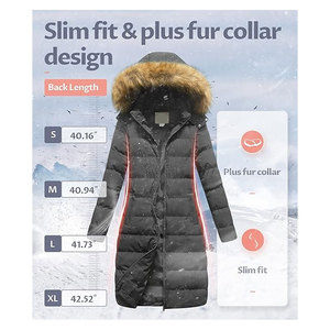 Women's Long <b>Winter</b> Faux Fur <b>Coat</b> <b>Thick</b> Insulated Puffer Warm Jacket with Detachable Hood Soft Lining Windproof Stylish - Product Image 4