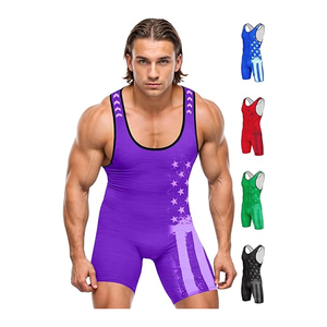 Traje de levantamiento de pesas de alta calidad con estampado por transferencia, al por mayor, de moda, para lucha libre, ligero, transpirable, 100% - Product Image 3