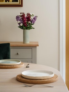 Contemporary Olive Green Ceramic <b>Vase</b> with Tall Cylindrical Form Artistic Glaze Finish and Statement Look for Luxe Interiors - Product Image 4