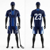 Conjunto de Uniforme de Floorball Sublimado con Impresión Personalizada, Kit de Equipo OEM, Antibacteriano, UPF 50, Secado Rápido, Transpirable, Cinco Piezas