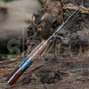 Cuchillo de Caza de Acero de Damasco Hecho a Mano Personalizado OEM, Cuchillo EDC de Hoja Fija para Camping y Actividades al Aire Libre con Funda de Cuero, Regalo - Product Image 3