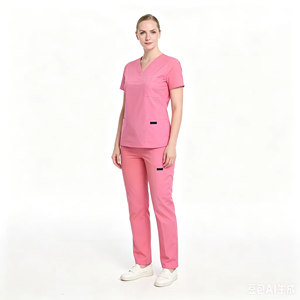 Uniformes d'hôpital unisexes de haute qualité, ensemble de blouses d'infirmière, entièrement personnalisables, en tricot extensible/polyester - Product Image 6