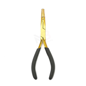 Pinzas para Extensiones de Cabello de 2 Orificios, Acero Inoxidable Quirúrgico de Grado Plasma Gold, Uso Comercial, Color Personalizado - Product Image 3