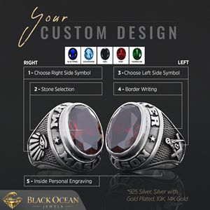 Bague Maçonnique BOJ 009 Personnalisée Unisexe Franc-Maçon Personnalisé Texas Maître Maçon Bague Chevalière Hip Hop Argent Prix Bas - Product Image 4