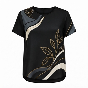 Camiseta Deportiva Corta de Manga Corta con Cuello Redondo y Logotipo Personalizado para Mujer, Transpirable, para Gimnasio, Fitness y Entrenamiento - Product Image 3