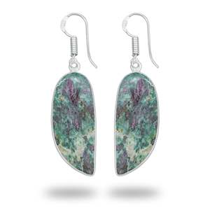 ต่างหูห้อยประดับเพชรพลอยรูบี้ฟูชไซต์ทำมือ งานฝีมือคุณภาพสูง ชุบเงินบนทองเหลือง สไตล์โบฮีเมียน เหมาะสำหรับงานแต่งงาน เป็นเครื่องประดับชั้นดีสำหรับเธอ - Product Image 5