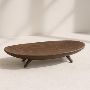 Plateau de rangement en bois, forme irrégulière, verni, design minimaliste, à un seul niveau, sculpté, pour la cuisine, plateau de service, rangement personnalisé - Product Image 3