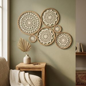 Tapices de Pared de Macramé de Algodón Estilo Bohemio con Patrón Abstracto y Geométrico, Decoración Lavable para el Hogar, para Sala de Estar - Product Image 3