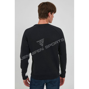 High Quality 300 GSM Blank Heavy Fleece <b>Neutral</b> Neck Drop Shoulder Winter Sports Wear Sweatshirt Custom Logo Men's Crewneck - Product Image 6