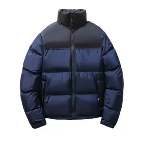 Vestes en duvet et coton pour hommes sur mesure OEM, style court, manteau d'hiver à capuche, veste matelassée imperméable à fermeture éclair pour hommes - Product Image 4