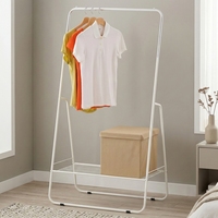 Séchoir à linge suspendu extensible en métal au design moderne, avec revêtement en poudre, étagère de rangement pour la maison