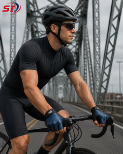 Gants de cyclisme demi-doigts à finition métallique, avec coussinets en gel antidérapants, gants de vélo professionnels, vente en gros, logo personnalisé OEM - Product Image 5