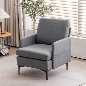 Poltrona Lounge Monoposto di Design Grigio Scuro Imbottita in Schiuma per Ufficio e Tempo Libero - Product Image 3