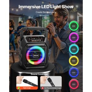 Portatile per Karaoke Bluetooth per adulti Display da 6.5 pollici con 2 microfoni Wireless - Product Image 3
