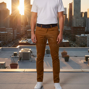 Jeans de Diseño para Hombre, Cintura Doble, Material Transpirable, Corte Recto, Ropa Casual Urbana, Fabricante de Ropa - Product Image 4
